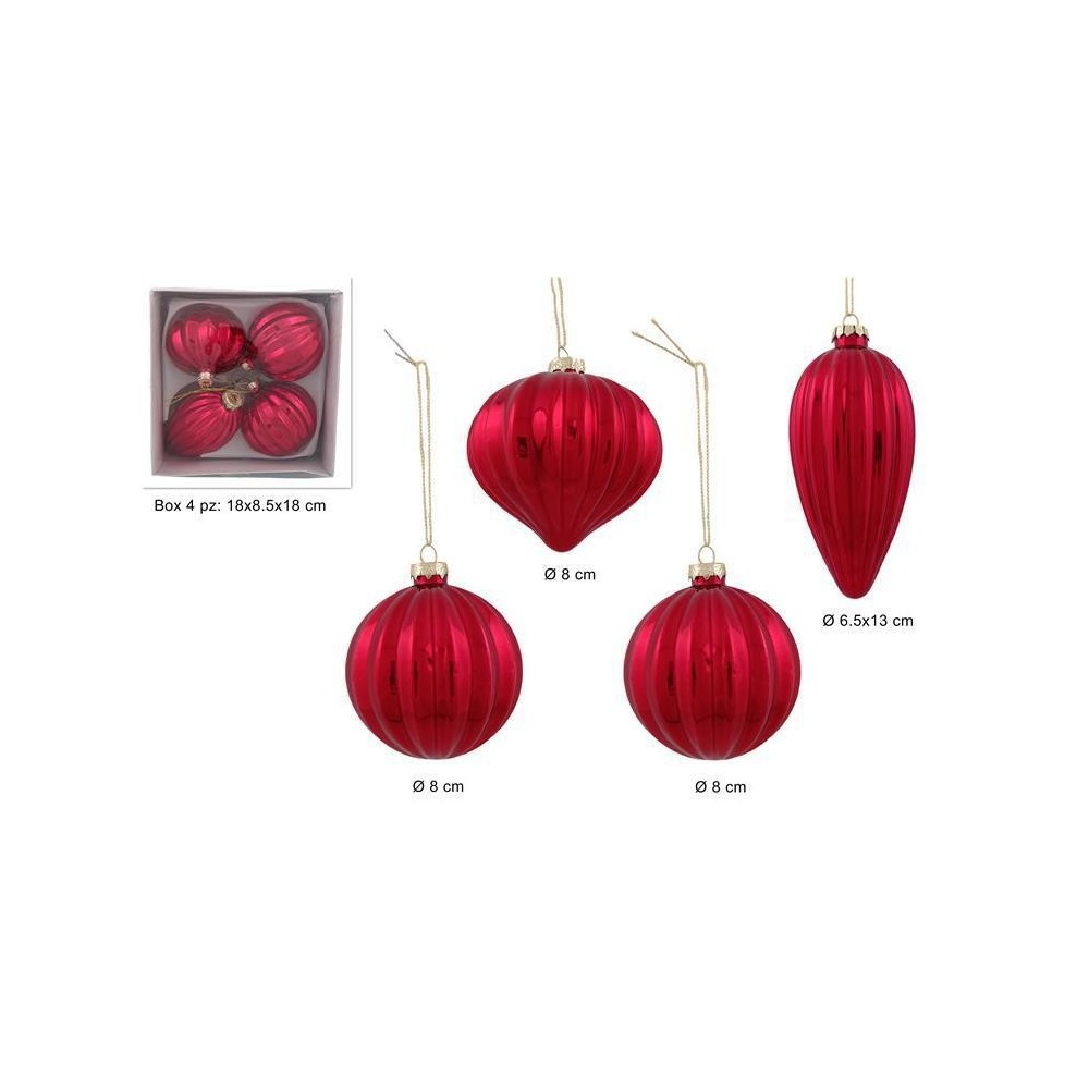 SFERA VETRO D8 ROSSA